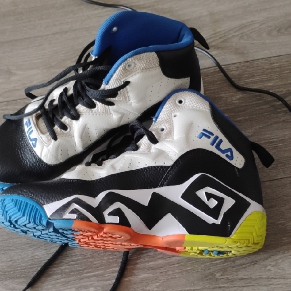 Fila Black and White High-Top Sneakers